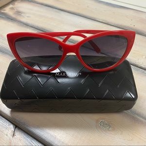 Mary Kay Red Sunglasses with Case NWOT